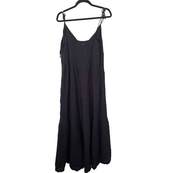 LACAUSA Thea Slip Tank Midi Dress Black Sz Small - Picture 5 of 5